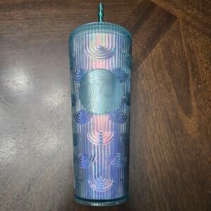 Starbucks Iridescent Mermaid Scale Cold Cup Venti 24oz‎ Blue Reusable Tumbler